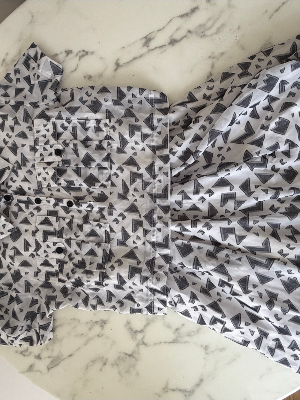 Karl Lagerfeld Kids Black and White Geometric Top